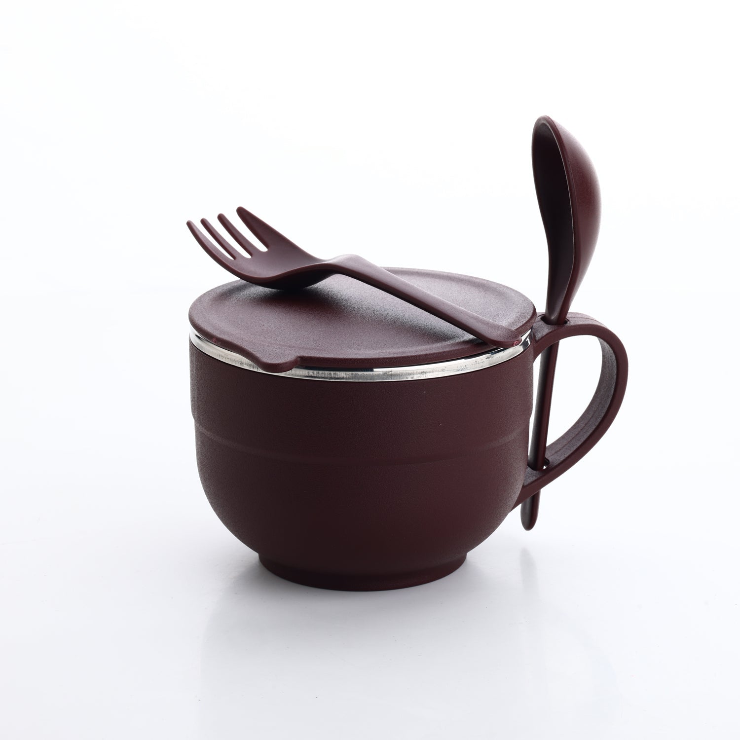 8130 Noodles & Soup Bowl with Spoon and fork Handle Spoon Holder, Stainless Steel Bowl and Spoon Set, Stainless Steel Storage DeoDap 8130 Noodles & Soup Bowl with Spoon and fork Handle Spoon Holder, Stainless Steel Bowl and Spoon Set, Stainless Steel Storage DeoDap